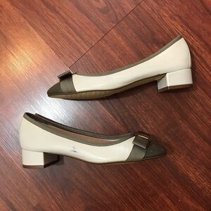 Bailarina S Block Heel Front Bow Shoes Size 37